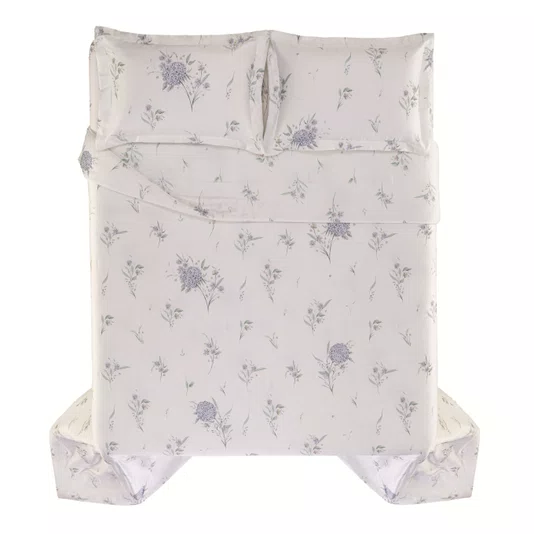 Jogo Colcha Casal Ortensie Bambu 300 Fios Trussardi Estampado 240cm x 280cm