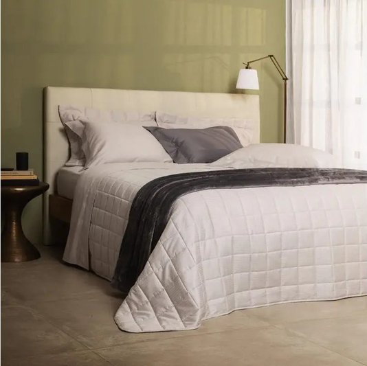 Jogo De Colcha Queen Damask Stripes 300 Fios Buddemeyer Bege 2,60 x 2,50 m