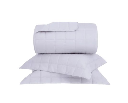 Jogo Colcha Queen 300 Fios Damask Stripes Buddemeyer Prata