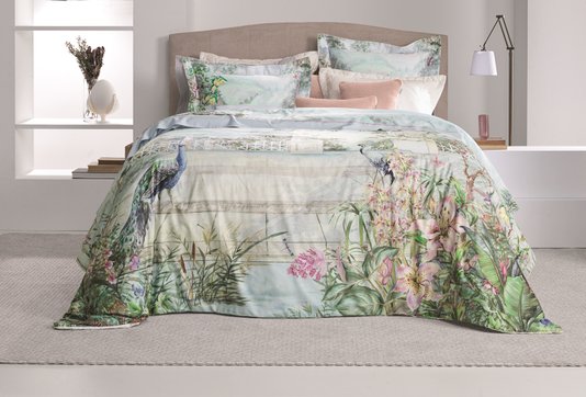 Jogo Colcha Queen Cetim 300 Fios Gianella Trussardi Estampado 2,50 X 2,60 m