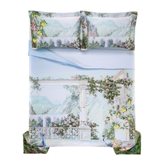 Jogo Colcha Queen Cetim 300 Fios Gianella Trussardi Estampado 2,50 X 2,60 m