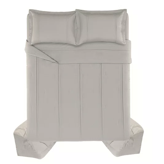 Jogo Colcha Queen Naxos 400 Fios Trussardi Platino 260cm x 280cm