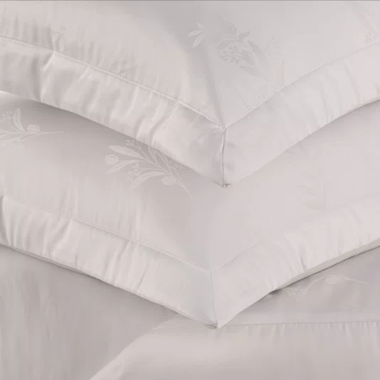 Jogo Colcha Queen Olivine Bambu 300 Fios Trussardi Branco 260cm x 280cm