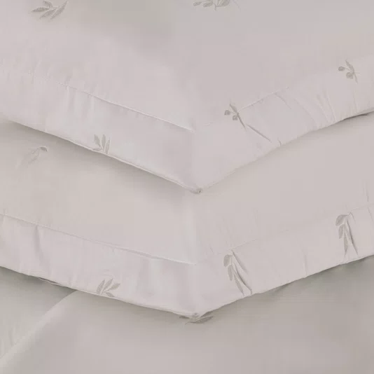 Jogo Colcha Queen Vitalle 300 Fios Trussardi Branco e Rose 260cm x 280cm