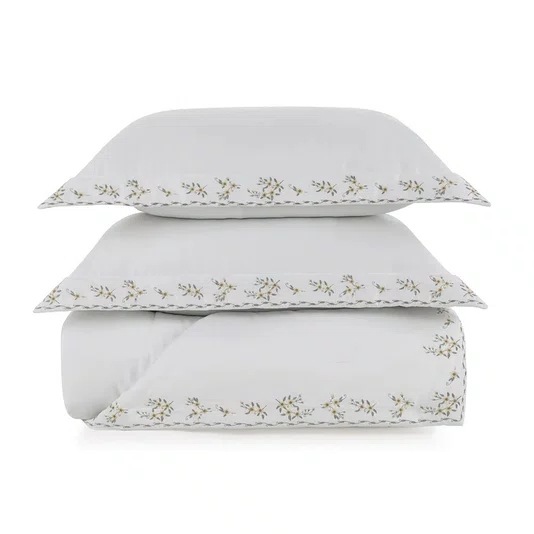 Jogo Colcha Queen Zagara 300 Fios Trussardi Branco 2,60  x 2,80 cm