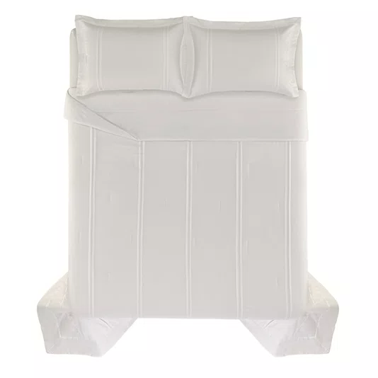 Jogo Colcha Super King Naxos 400 Fios Trussardi Branco 310cm x 280cm