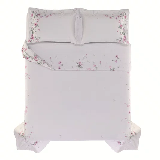 Jogo Colcha Super King Petunia 300 Fios Trussardi Estampado 310cm x 280cm