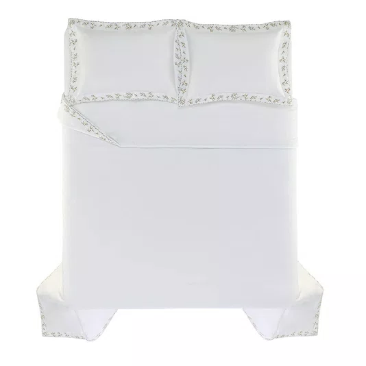 Jogo Colcha Super King Zagara 300 Fios Trussardi Branco 310cm x 280cm
