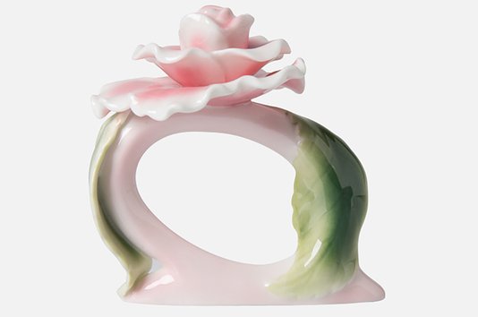 Jogo com 4 Aneis de Guardanapo Manu Fisch Rosa e Verde