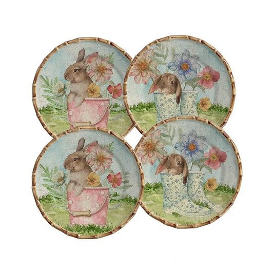 Jogo de 04 Pratos de Sobremesa Rabbit's Family Maison Blanche 20 CM