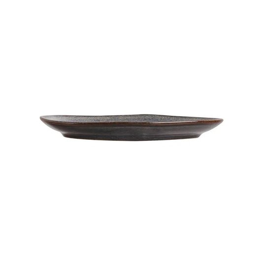 Jogo de 06 Pratos de Sobremesa Oval Orgânico Titanium Porto Brasil 