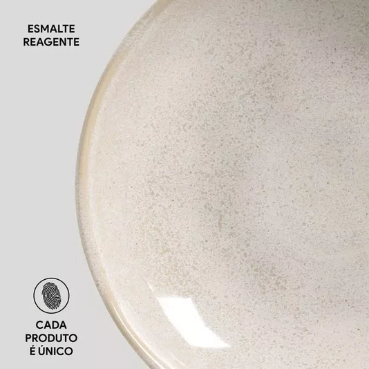 Jogo de 06 Pratos Fundos Bio Latte Porto Brasil 22,5 cm