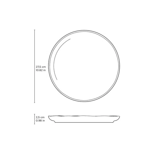Jogo de 06 Pratos Rasos Bio Latte Porto Brasil 27,5 cm