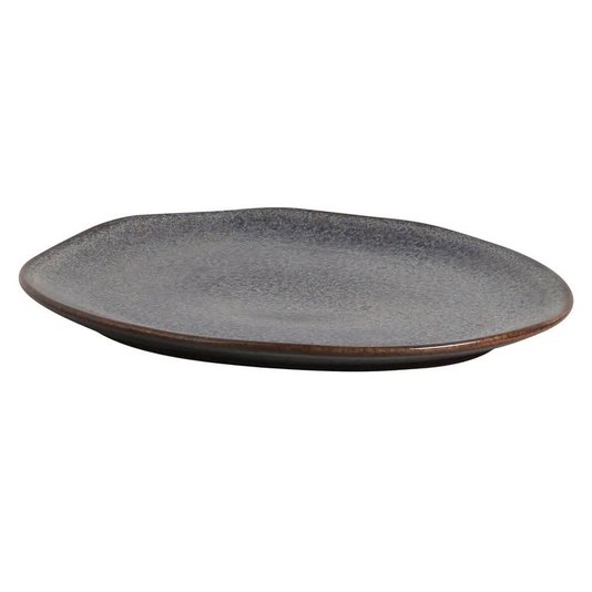 Jogo de 06 Pratos Rasos Oval Orgânico Titanium Porto Brasil