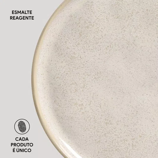 Jogo de 06 Pratos Sobremesa Bio Latte Porto Brasil 21,5 cm