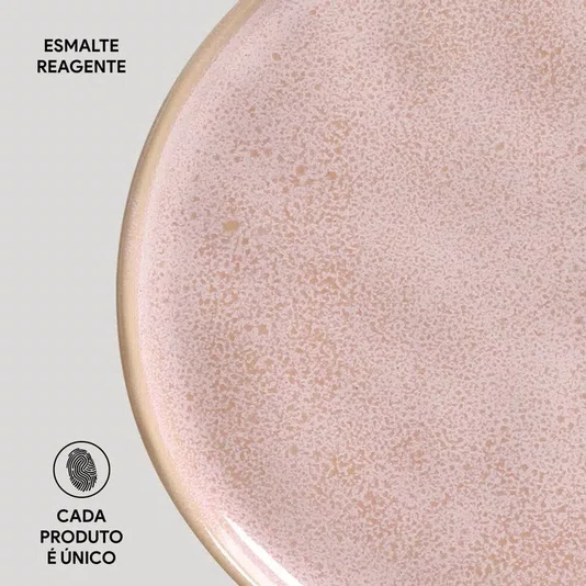 Jogo de 06 Pratos Sobremesa Bio Litchi Porto Brasil 21,5 cm