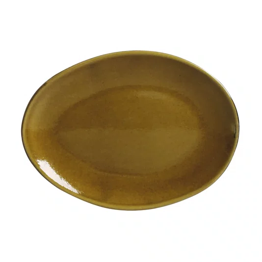 Jogo de 06 Pratos Sobremesa Oval Orgâncio Âmbar Porto Brasil