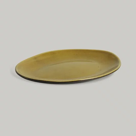 Jogo de 06 Pratos Sobremesa Oval Orgâncio Âmbar Porto Brasil