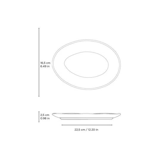 Jogo de 06 Pratos Sobremesa Oval Orgâncio Âmbar Porto Brasil