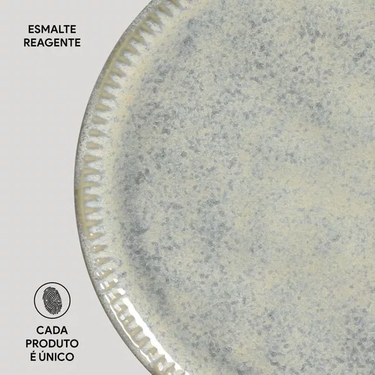 Jogo de 06 Pratos Sobremesas Green Granite Porto Brasil 21,5 cm