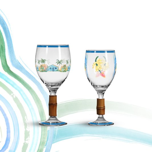 Jogo de 06 Taças De Água Brisas Da Bahia Maison Blanche 590 ml