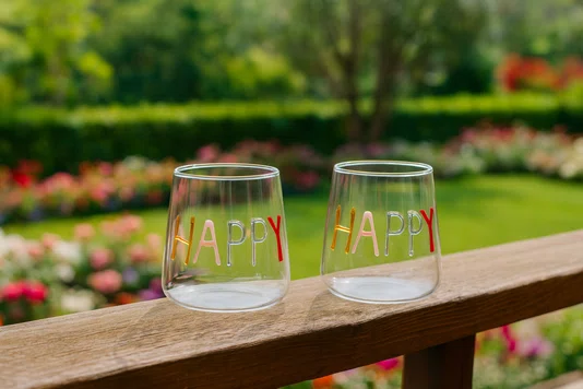 Jogo de 2 Copos em Vidro Borossilicato Happy 450 ml
