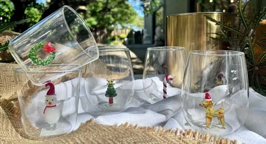 Jogo de 2 Copos Natal Boneco de Neve 300 ml