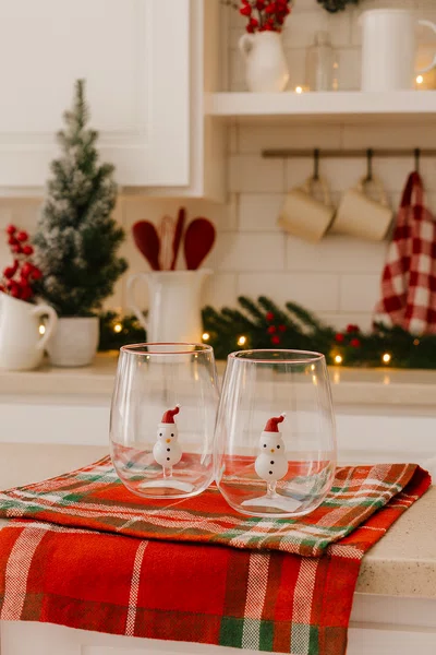 Jogo de 2 Copos Natal Boneco de Neve 450 ml
