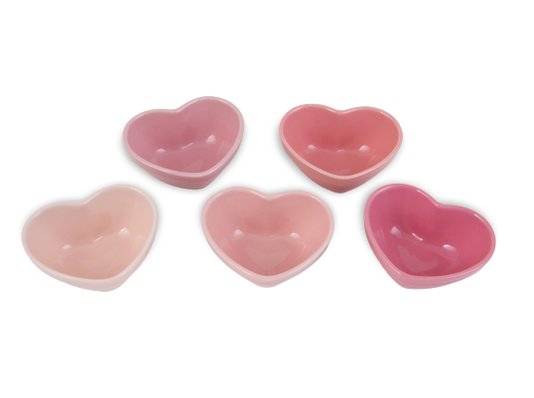 Jogo de 5 Ramekins de Coração em Cerâmica Le Creuset Rosa