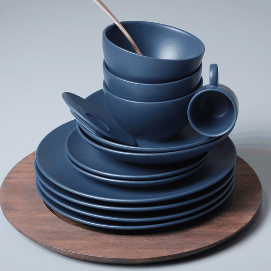 Jogo de 6 Pratos Fundos Coup Stoneware Boreal Porto Brasil Azul
 