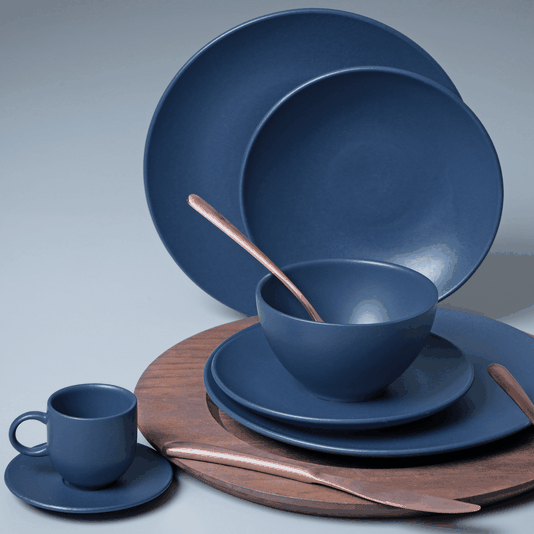Jogo de 6 Pratos Fundos Coup Stoneware Boreal Porto Brasil Azul
 