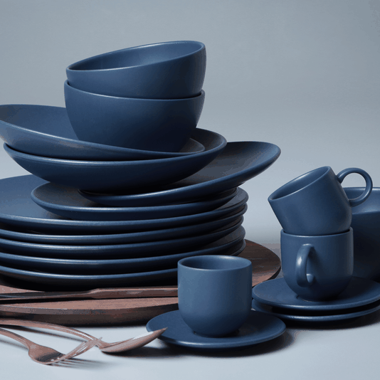 Jogo de 6 Pratos Fundos Coup Stoneware Boreal Porto Brasil Azul
 
