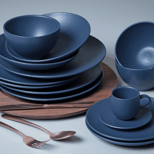 Jogo de 6 Pratos Fundos Coup Stoneware Boreal Porto Brasil Azul
 
