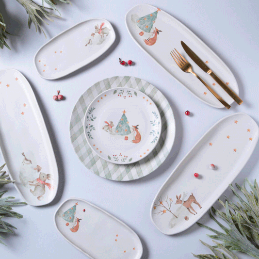 Jogo de 6 Pratos Rasos Coup Stoneware Christmas Porto Brasil