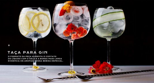 Jogo de 6 Taças de Cristal Para Gin Strauss 660ml