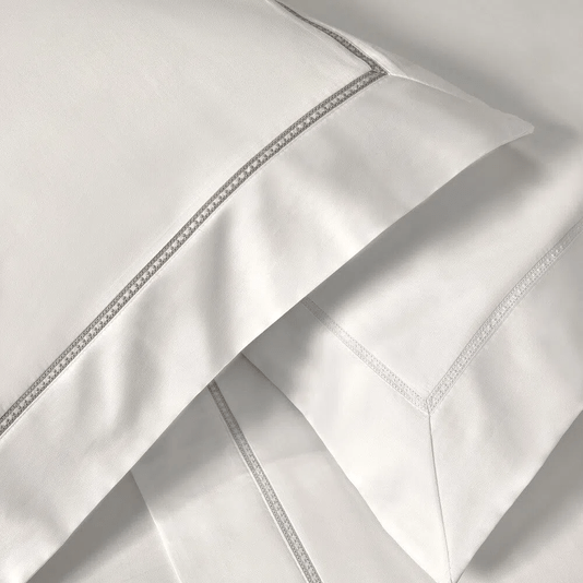 Jogo de Cama Casal 300 Fios Portello Trussardi Branco e Legno