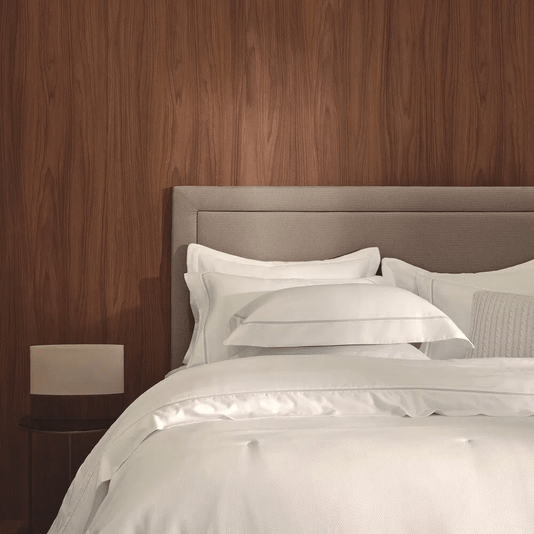 Jogo de Cama Casal 300 Fios Portello Trussardi Branco e Legno