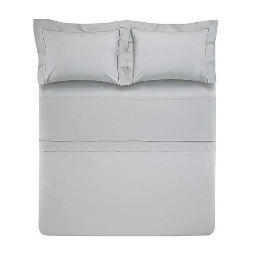 Jogo De Cama Casal Cammillo 200 Fios Cinza/Chumbo Trussardi 2,20X2,60