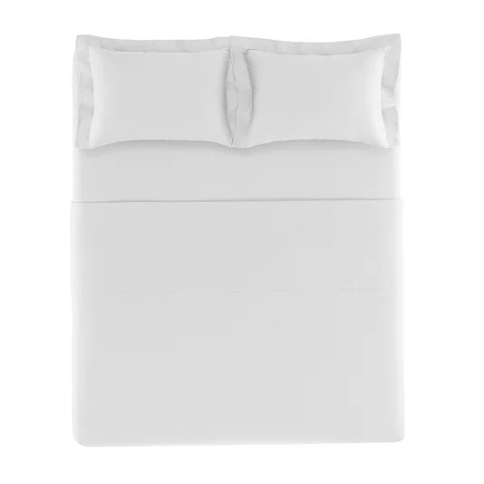 Jogo Cama Casal Dallas 300 Fios Egípcio Karsten Branco