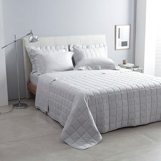 Jogo De Cama Casal Damask Stripes 300 Fios Buddemeyer Cinza