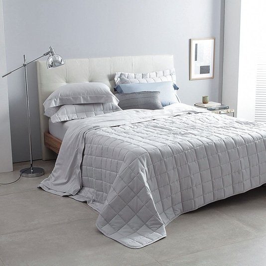 Jogo De Cama Casal Damask Stripes 300 Fios Buddemeyer Cinza