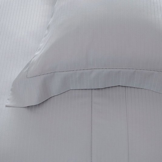 Jogo De Cama Casal Damask Stripes 300 Fios Buddemeyer Cinza