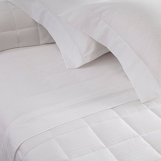 Jogo de Cama Casal Damask Stripes Buddemeyer Branco