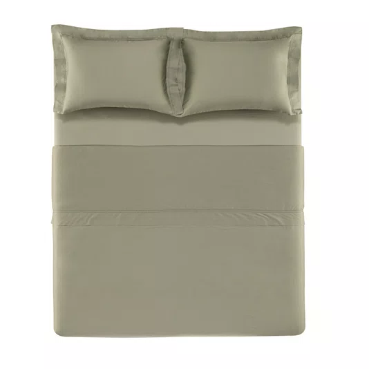 Jogo De Cama Casal Glieno 300 Fios Trussardi Pistacchio 220cm x 260cm