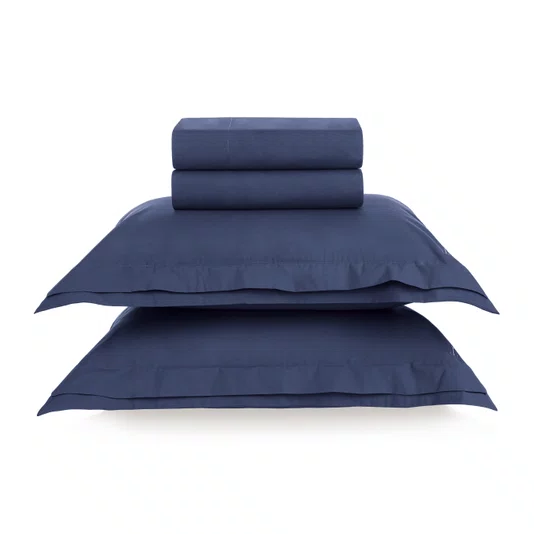 Jogo De Cama Casal Novoli 200 Fios Trussardi 2,20 x 2,60 m Marinho