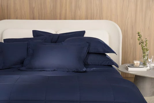 Jogo De Cama Casal Novoli 200 Fios Trussardi 2,20 x 2,60 m Marinho