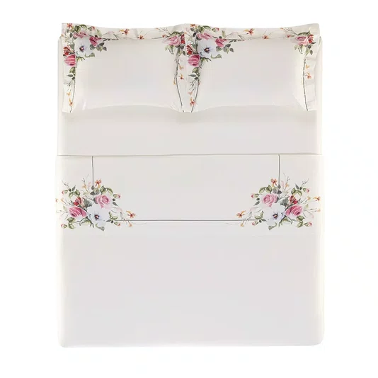 Jogo De Cama Casal Rosette 300 Fios Trussardi 2,20 x 2,80 m