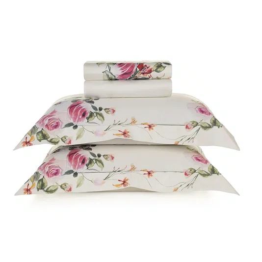 Jogo De Cama Casal Rosette 300 Fios Trussardi 2,20 x 2,80 m
