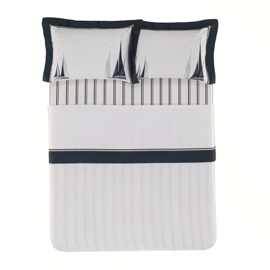 Jogo de Cama Casal Veleiro 300 Fios Trussardi Estampado 220 cm x 280cm