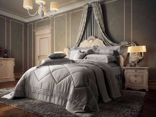Jogo de Cama Queen 400 Fios Château Versailles Cinza Real